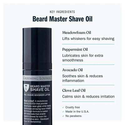 Grooming Lounge Beard Master Shave Oil 3 Pack (Save $10) by Grooming Lounge