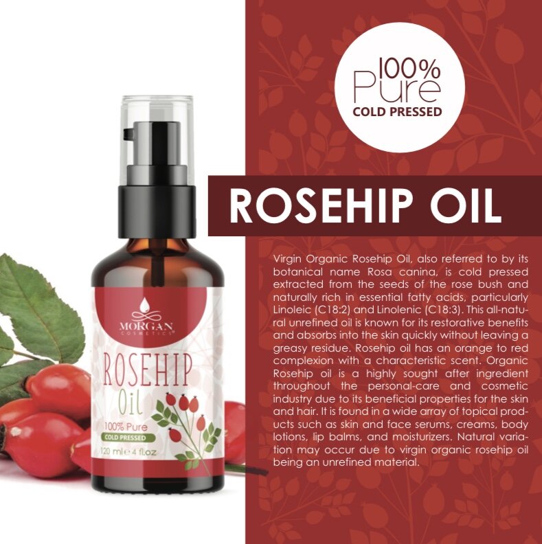 100% Pure Rosehip Oil 4 oz by Morgan Cosmetics