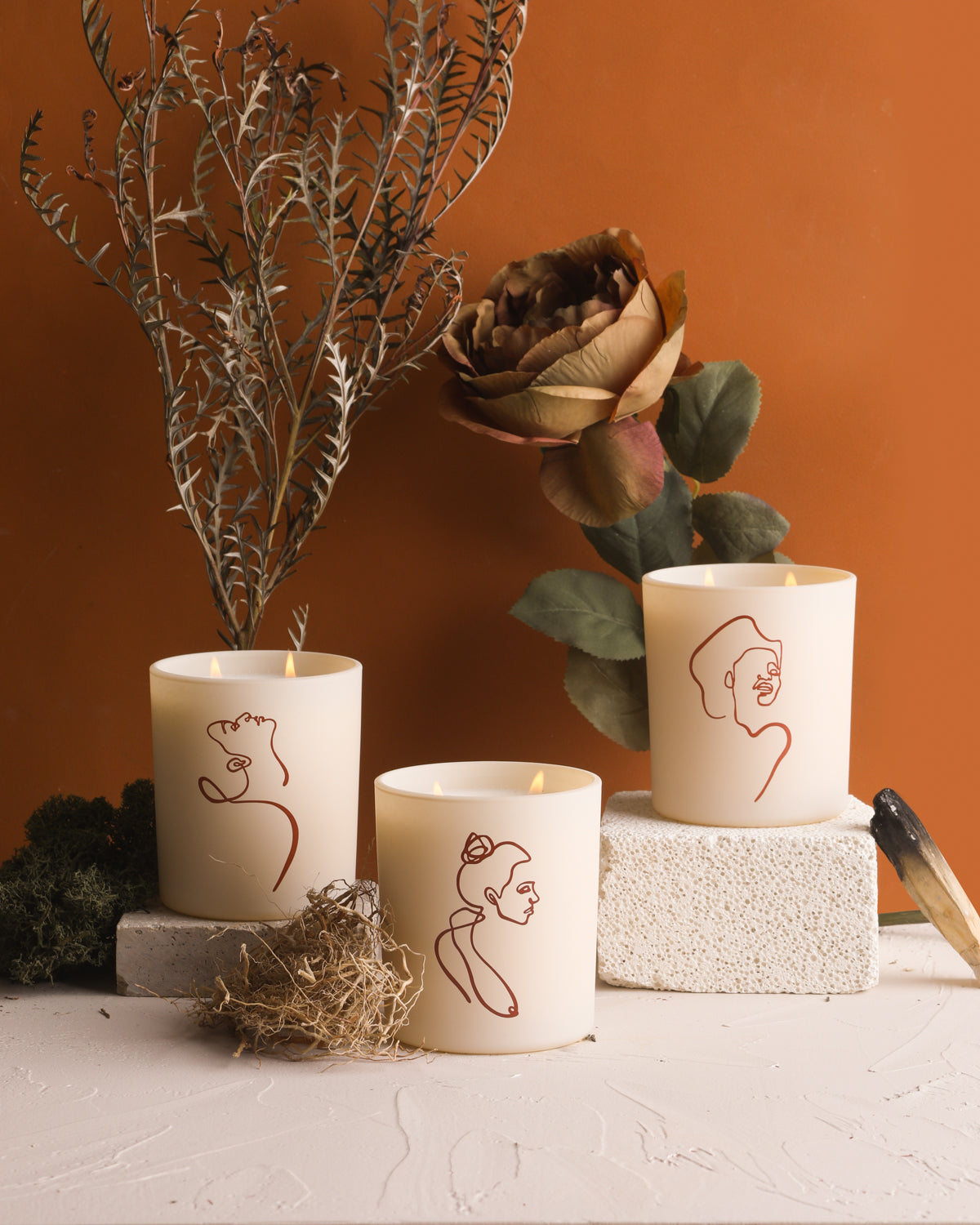 Allison Kunath Artist Edition Candle Set: Mojave Embers, Saffron Bloom, Petrichor by Brooklyn Candle Studio