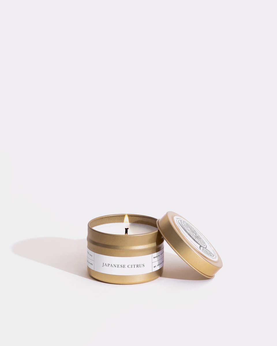 Japanese Citrus Gold Travel Candle by Brooklyn Candle Studio