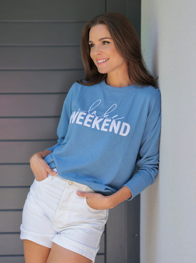 Shiraleah "Lake Weekend" Sweatshirt, Blue by Shiraleah