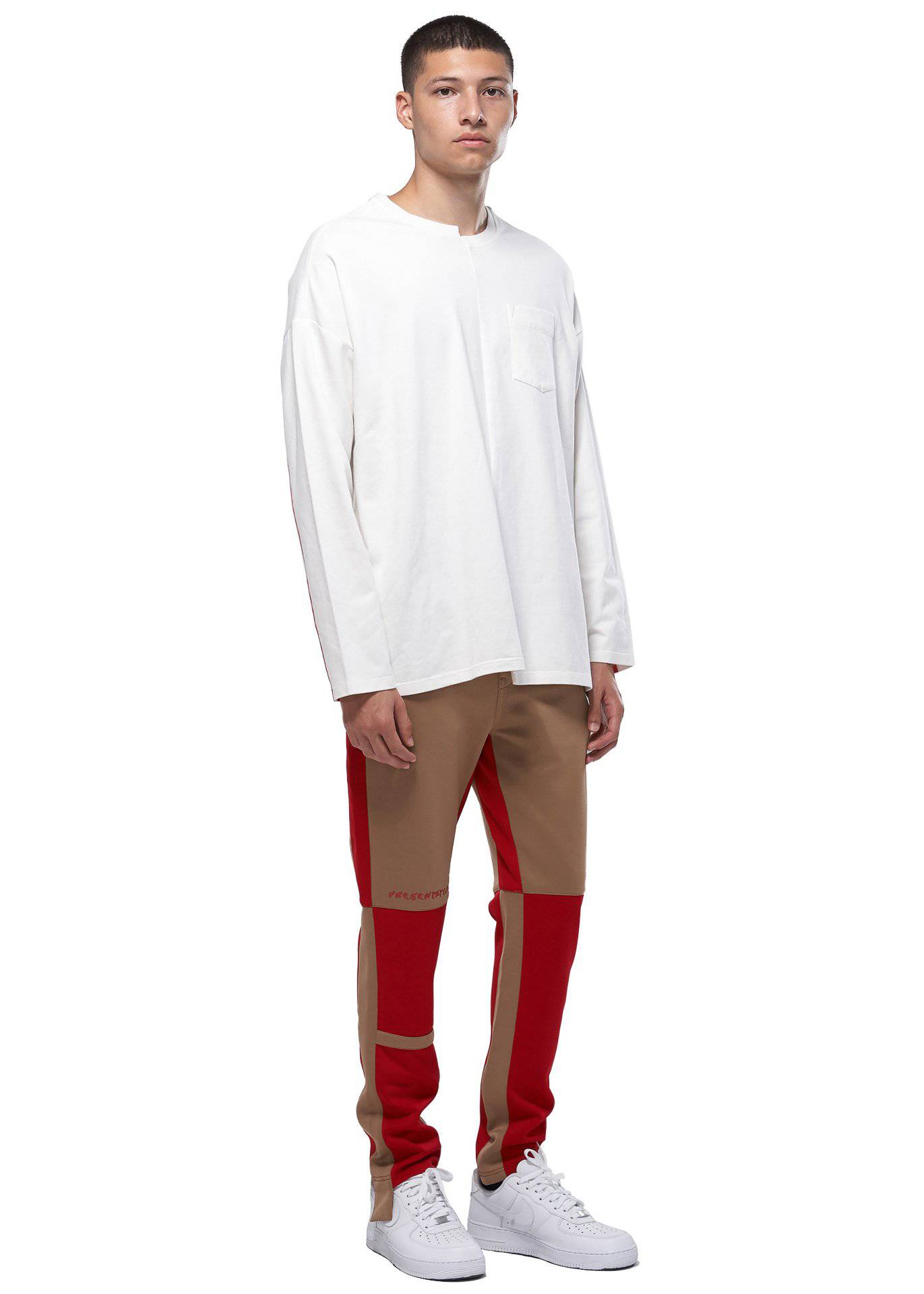 Konus Men's Unbalanced Hem Long Sleeve Tee in White by Shop at Konus