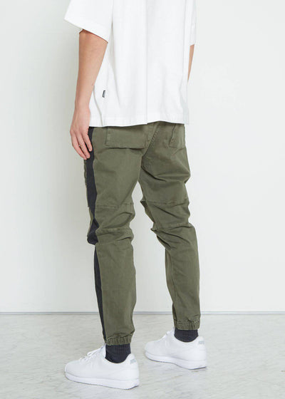 Konus Men's Woven Jogger with Tape in Olive by Shop at Konus