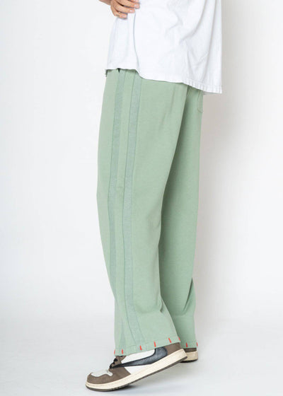 Konus Men's Wide Leg Sweatpants in Green by Shop at Konus