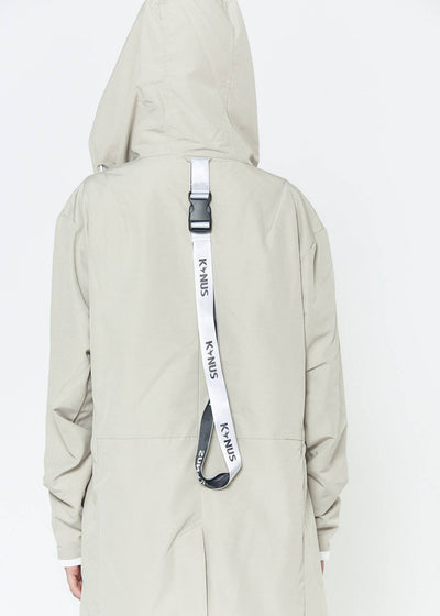 Konus Men's Hooded Jacket in Water Repellent Fabric in Ivory by Shop at Konus