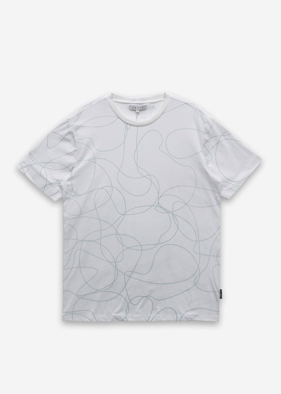 Konus Men's Linework Print T-shirt  in White by Shop at Konus