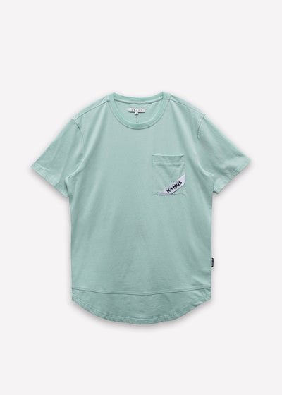 Men's T-Shirt with Curved hem in Mint by Shop at Konus