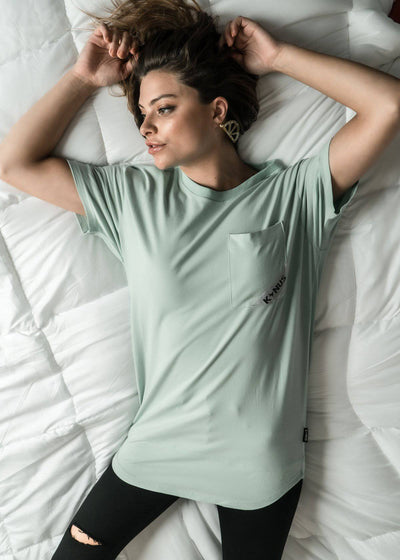Men's T-Shirt with Curved hem in Mint by Shop at Konus