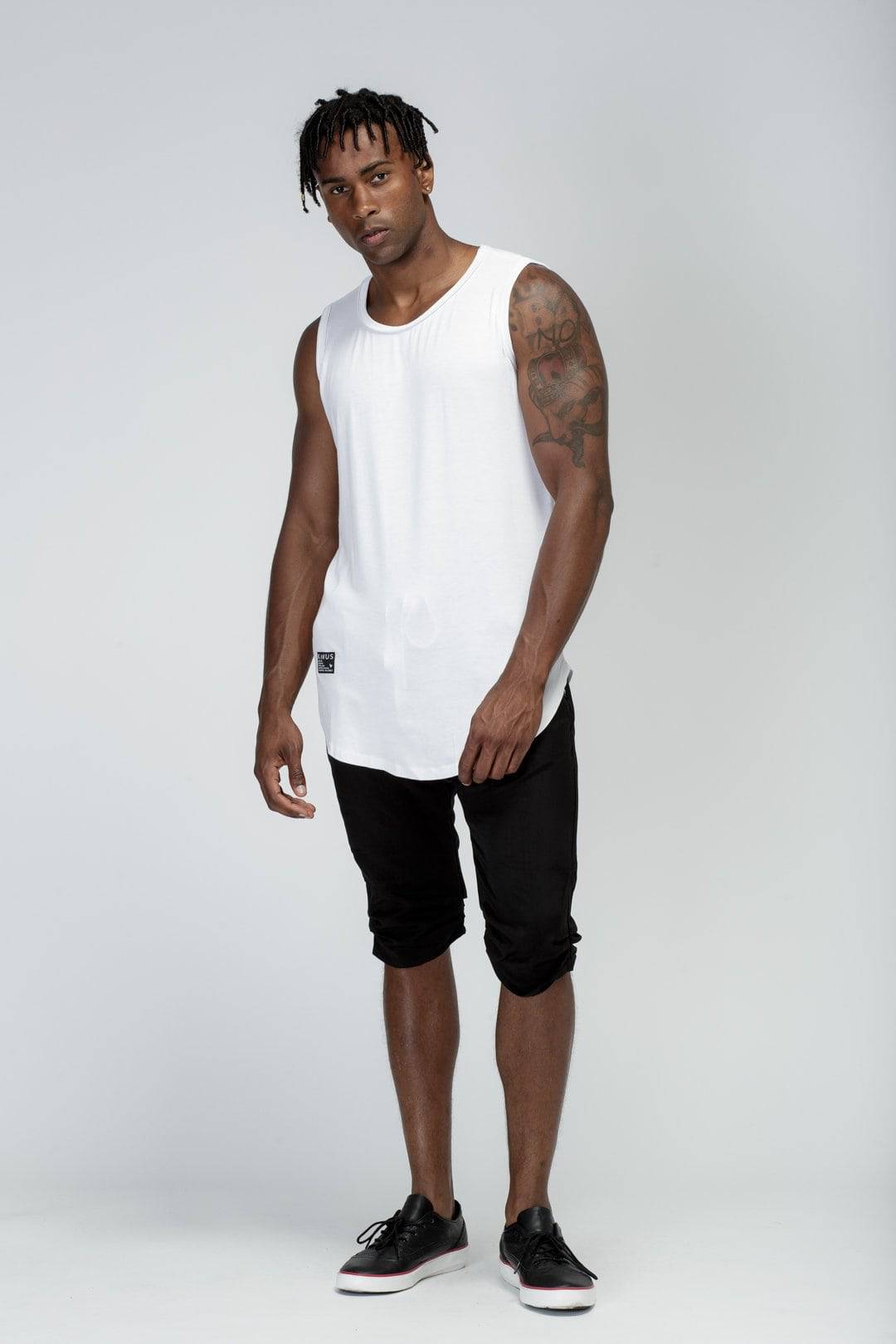 Konus Men's Tank Top with Accent Label in White by Shop at Konus