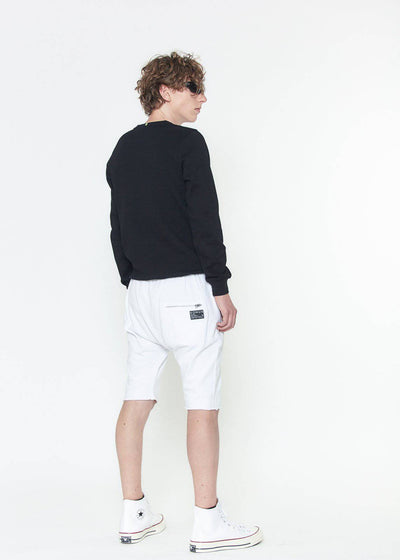 Konus Men's Cutoff French Terry Shorts in White by Shop at Konus