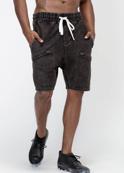 Konus Men's Heavy Denim Knit Shorts in Black by Shop at Konus