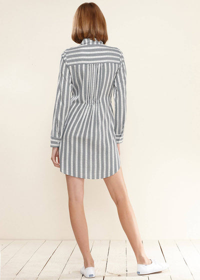 Women's Lace Trim Wrapped Shirt Dress in Ditsy Gingham by Shop at Konus
