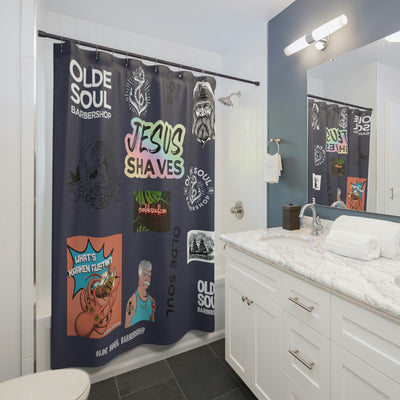 Olde Soul Sticker Collection Shower Curtain