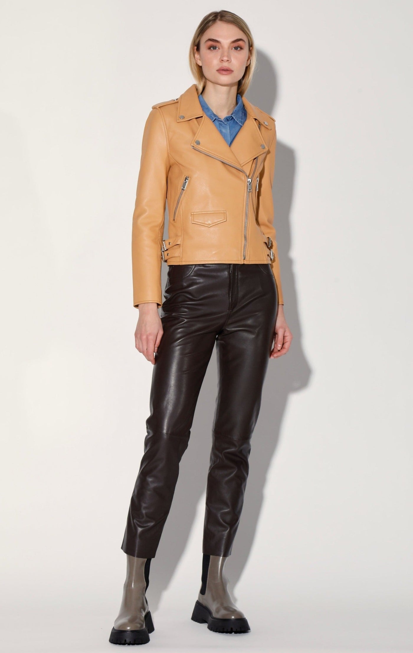 Liz Jacket, Macaroon - Leather by Walter Baker