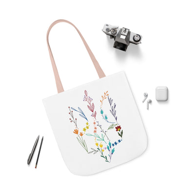 Floral Tryzub Canvas Tote Bag