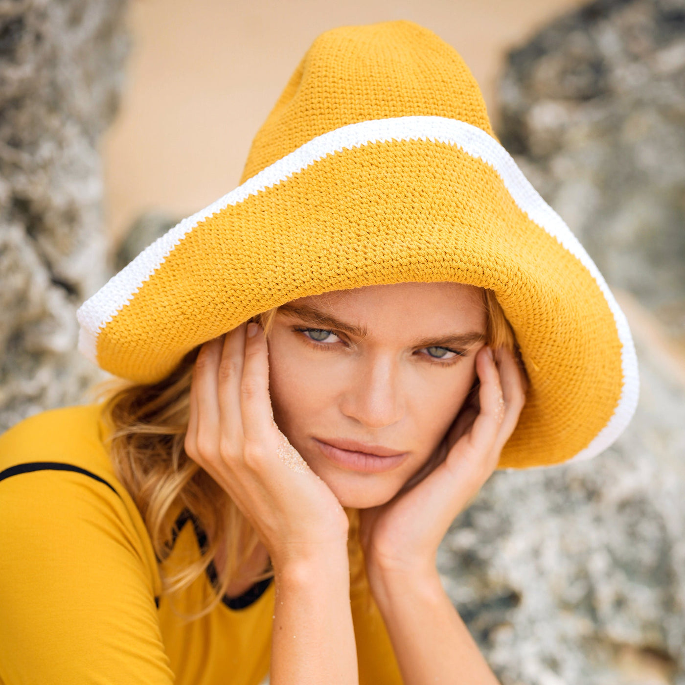 BLOOM LINE Crochet Sun Hat, in Energizing Yellow by BrunnaCo