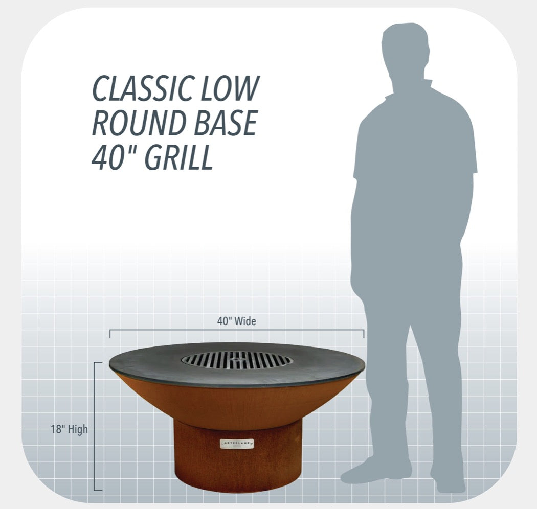 Arteflame Classic 40" Fire Pit - Low Round Base by Arteflame
