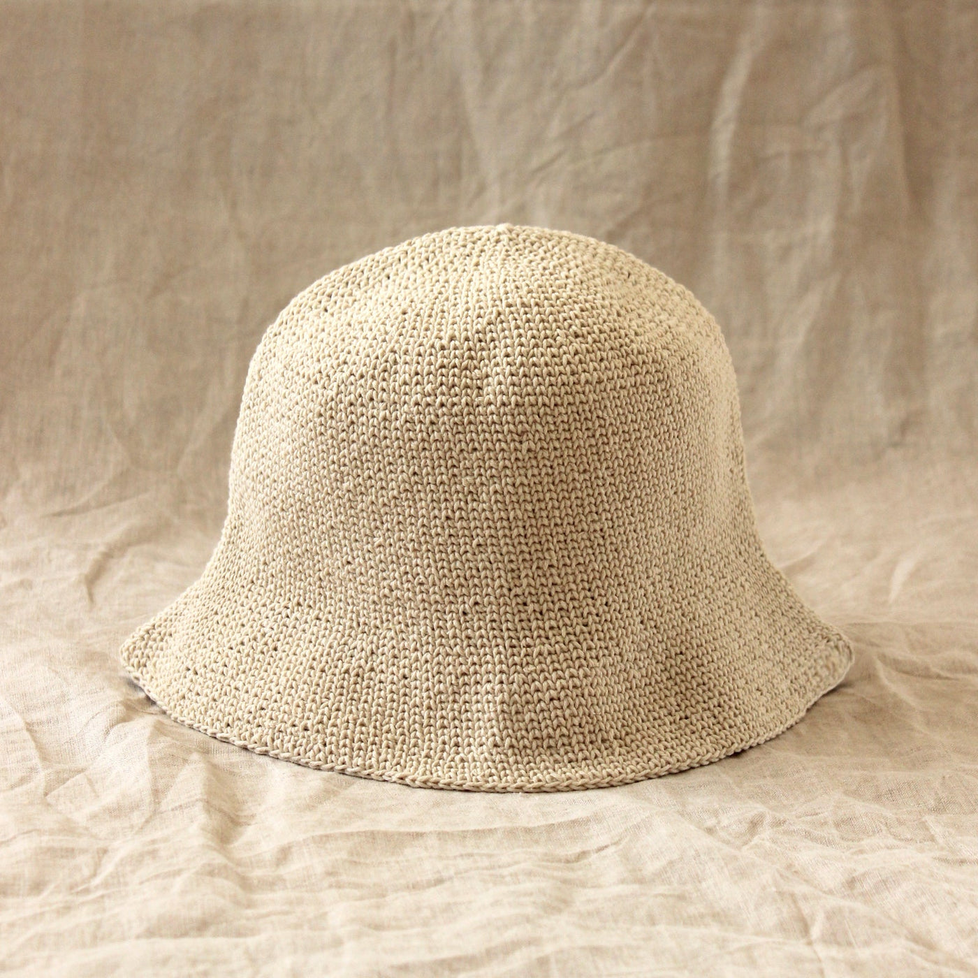 FLORETTE Crochet Bucket Hat, in Nude White by BrunnaCo