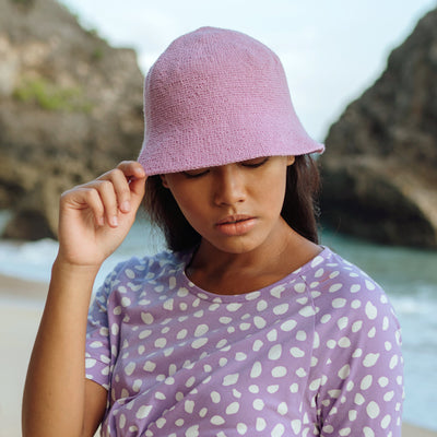FLORETTE Crochet Bucket Hat, in Lilac Purple by BrunnaCo