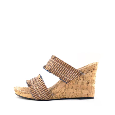 Women's Mone Two Band Wedge Natural by Nest Shoes