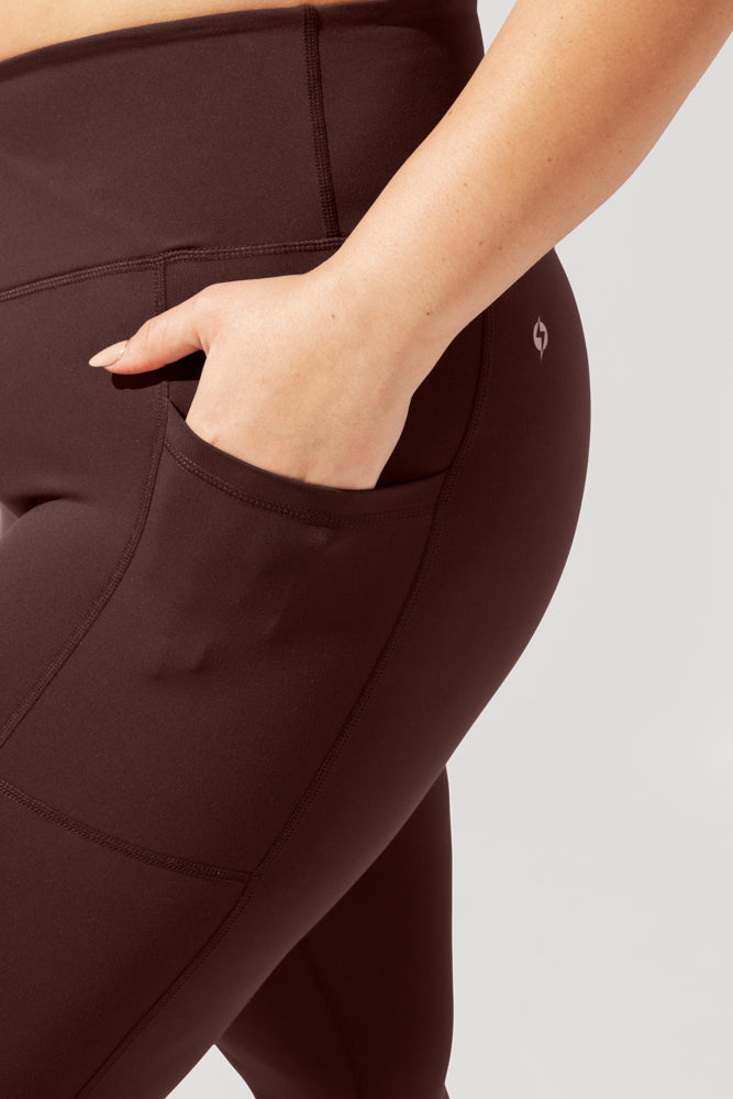 High Rise Crisscross Hourglass Legging™ with Pockets - French Roast by POPFLEX®