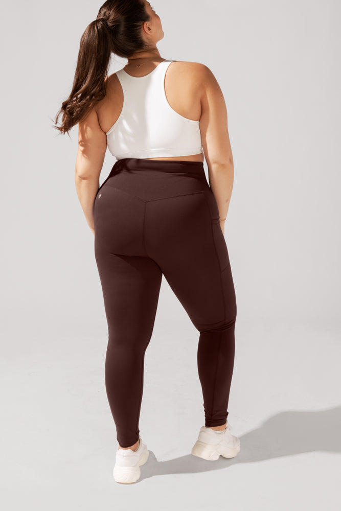 High Rise Crisscross Hourglass Legging™ with Pockets - French Roast by POPFLEX®