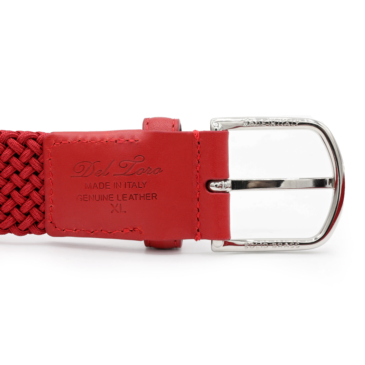 Men's Red Woven Elastic Belt by Del Toro Shoes