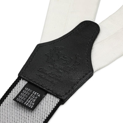 White Silk and Leather Suspenders by Del Toro Shoes