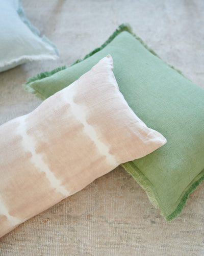 Green Cross-dye So Soft Linen Pillows by Anaya