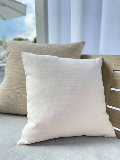 Summer Classic White Outdoor Pillow by Anaya