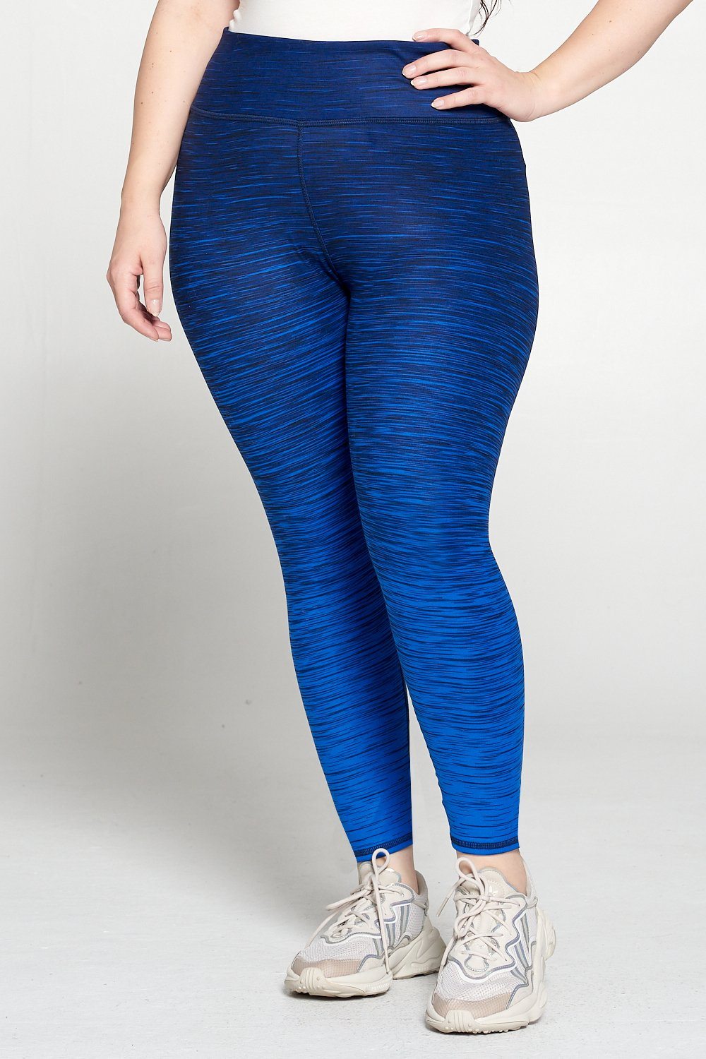 + Dark Royal Blue Ombre 7/8 Legging - Plus Size by EVCR
