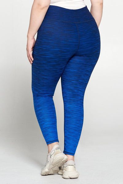 + Dark Royal Blue Ombre 7/8 Legging - Plus Size by EVCR