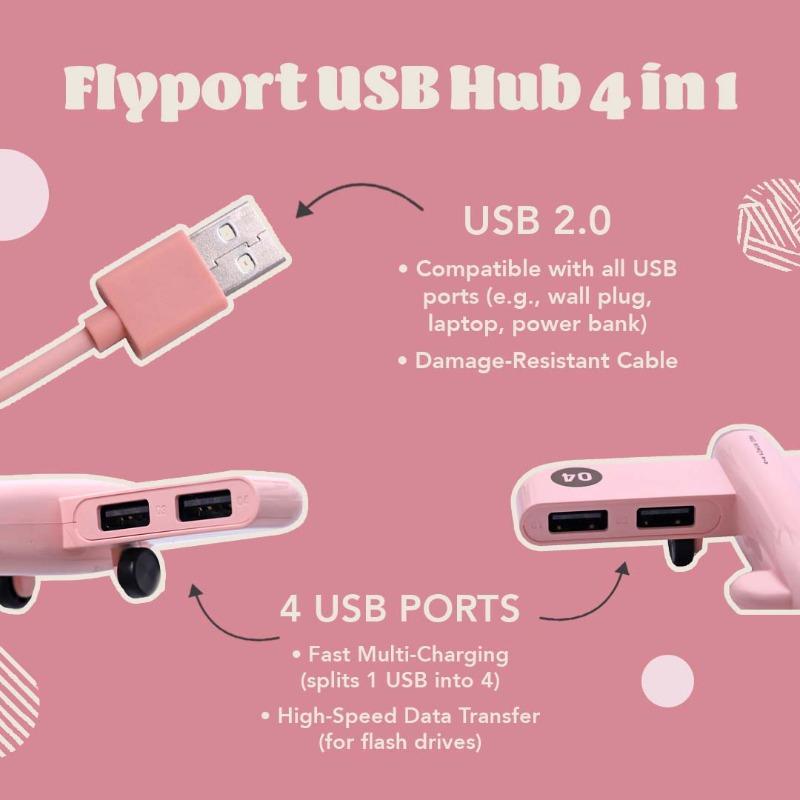 Flyport Cute Plane-Shaped USB Hub 4 in 1 by Multitasky