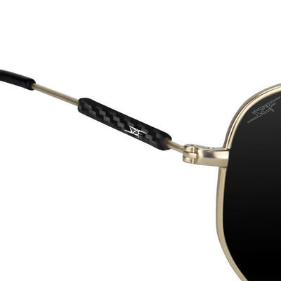●GEO● Real Carbon Fiber Sunglasses (Polarized Lens | Carbon Fiber Temples | Gold) by Simply Carbon Fiber