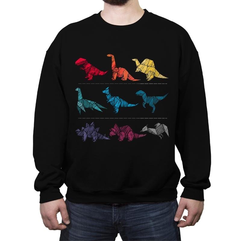 Embroidery Dinosaurs - Crew Neck Sweatshirt by RIPT Apparel