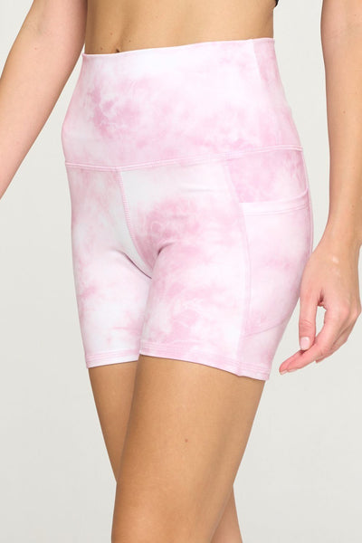 Mia Shorts - Pink Cloud w Pockets 5" (High-Waist) by EVCR